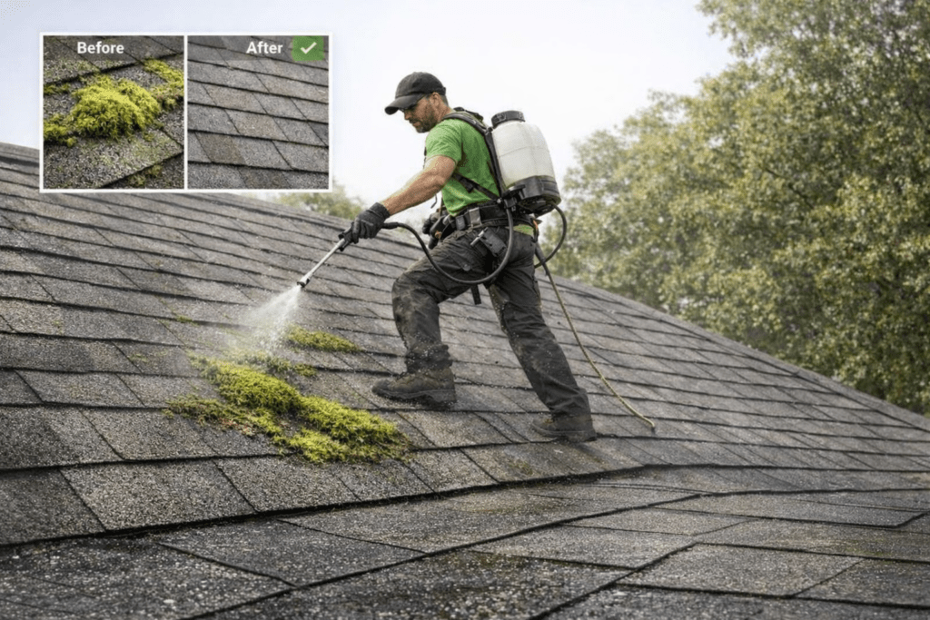 Eliminating Moss on Roofs Without Harming Your Shingles